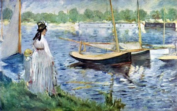  Argenteuil Canvas - The Banks of the Seine at Argenteuil Eduard Manet